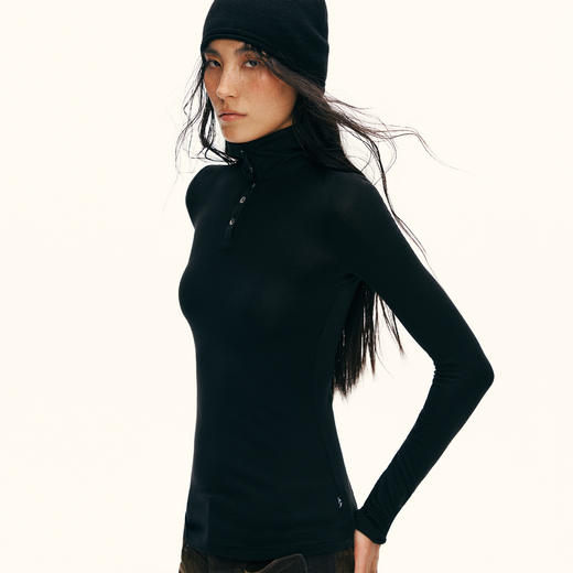 Ariseism黑标莱赛尔羊毛混纺翻领长袖女春季新款上衣 商品图3