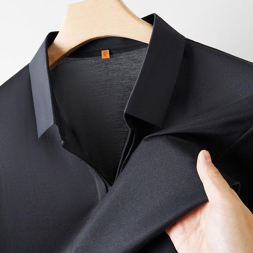 【DDP】大依优型大码男装夏季小V领短袖POLO衫双叠领商务休闲上衣棉质T恤 商品图4