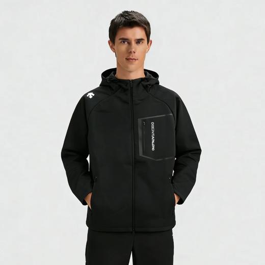 F032726春款户外休闲男士防泼水运动健身梭织连帽冲锋衣外套 商品图8