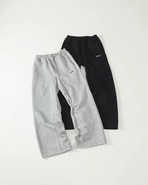 F032720闪银星空烫钻休闲宽松百搭直筒廓形情侣款长裤 商品图0