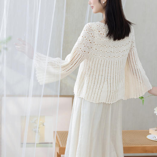 苏苏姐家凤仙喇叭袖罩衫手工DIY钩针编织上衣毛线团自制材料包 商品图3