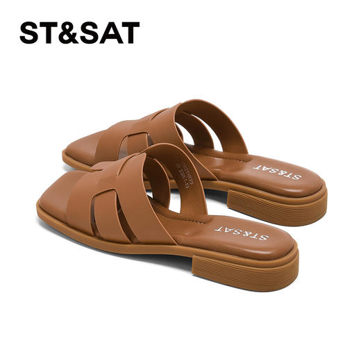 星期六26夏新款法式方头一字型凉拖SSE2110CP3 商品图3