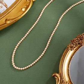 子佩集银S925珍珠惜王妃项链【ZXLY3.5-4MM】珠串2602