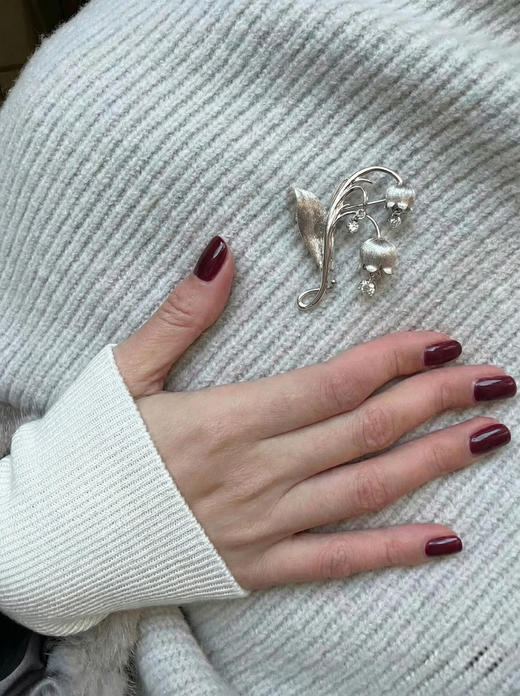 铃兰花开 幸福归来 925银胸针  银镀金饰品 非质量问题 不退不换 商品图1