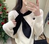 F032705春季新款温柔甜妹风丝绒蝴蝶结软糯亲肤针织圆领毛衣 商品缩略图13