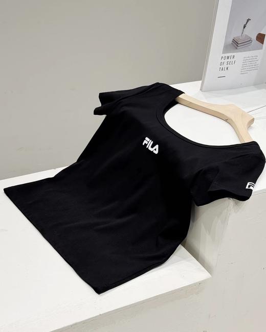 F032716一包两件夏季新款休闲百搭简约修身U领短款上衣短袖T恤 商品图6