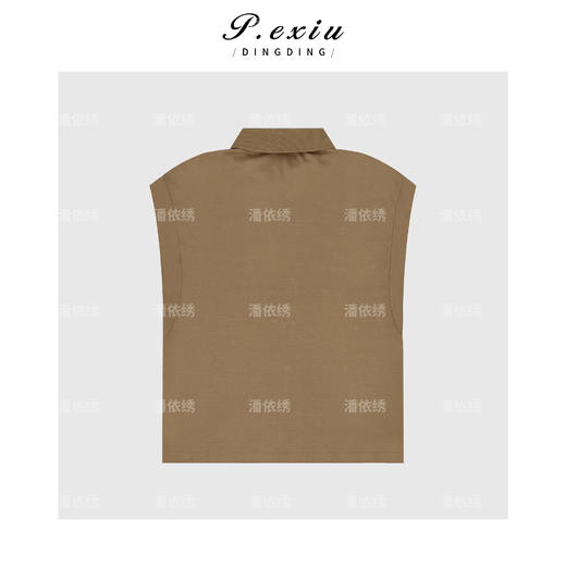 03-5潘依绣丁丁宠粉【榛果拿铁】100%棉小飞袖Polo领短袖T恤 WH00205 商品图2