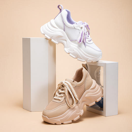 CHCH平衡鞋编制系带撞色潮流运动风老爹鞋女鞋CN1B5831【无运费险】 商品图1