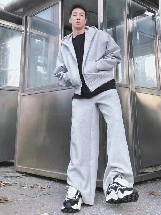 F032720闪银星空烫钻休闲宽松百搭直筒廓形情侣款长裤 商品图13