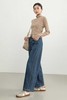 伯妮斯茵 | 复古休闲 蓝灰色羊角牛仔裤 高腰阔腿版型  日常百搭款  SZ3L06 - 蓝采和牛仔裤 商品缩略图1