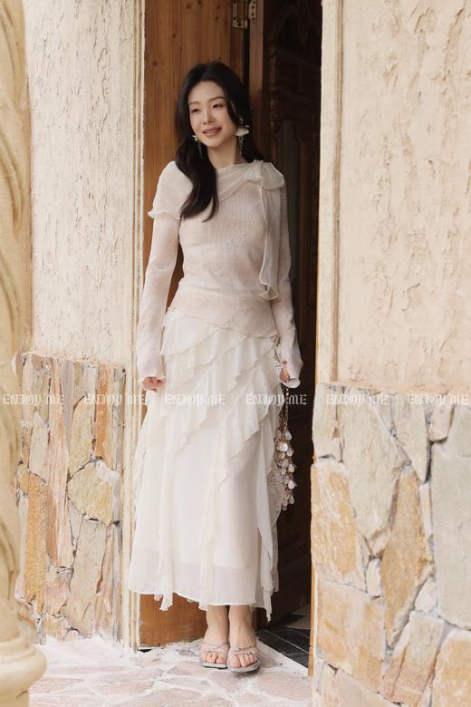 【门店同款】ENJOY夏季落樱浅粉飘带上衣 170693111 商品图3