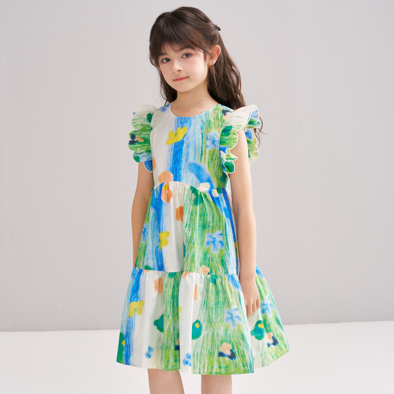 笛莎Deesha 2026年夏季新款松饼熊女童连衣裙连衣裙  预售预计4月6日发货