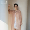 月光倾泻』桑罗荷叶领飘带长袖真丝睡袍100%桑蚕丝女家居服可外穿 商品缩略图0