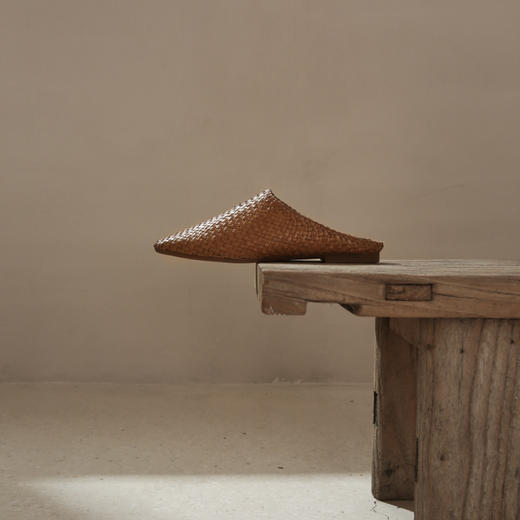 Le' Murmure 原创设计师时髦手工牛皮编织包头拖鞋女户外春夏新款 商品图2