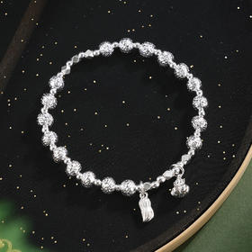 子佩集【福禄花生】银S925手串手链【TSB0001-55】花生葫芦切面珠手链2602