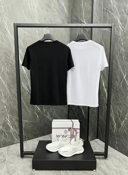 F032724夏季新款端丝光棉男女同款胸前徽标涂鸦logo短袖T恤 商品图1