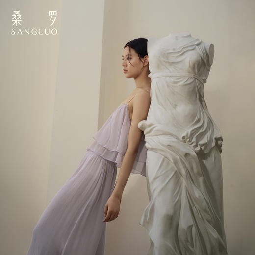 温柔性感』桑罗吊带长裤真丝睡衣套装100%桑蚕丝女家居服可外穿 商品图3