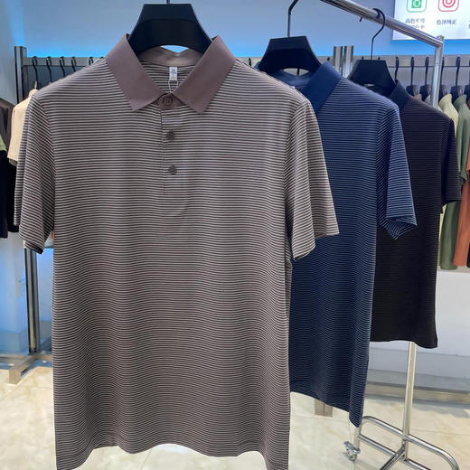 夏季男士100%纯棉丝光商务休闲纯色经典款短袖翻领POLO衫   XYD-8959 商品图0