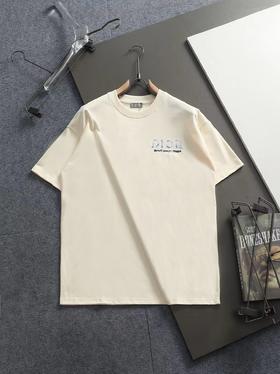 F032753夏季新款简约宽松印花工艺圆领短袖日常通勤百搭T恤