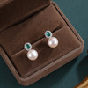 子佩集【花海寄情】银S925珍珠惜王妃耳钉【EM3079-XF】8.5mm珠绿点2601 商品缩略图0