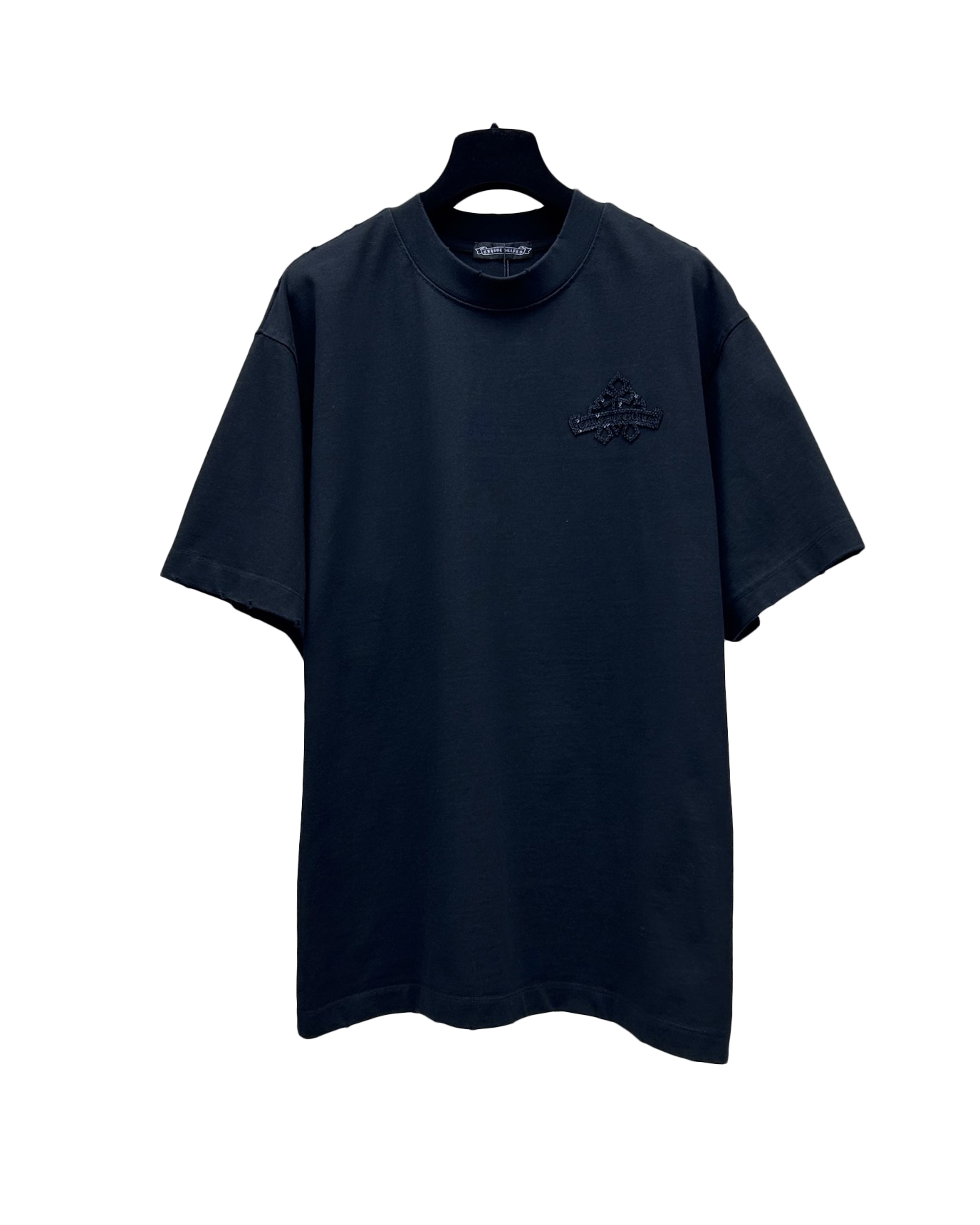 中性款破损立体刺绣短袖T恤he009