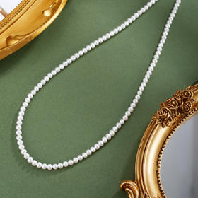 子佩集银S925珍珠惜王妃项链【ZXLY3.5-4MM】珠串2602