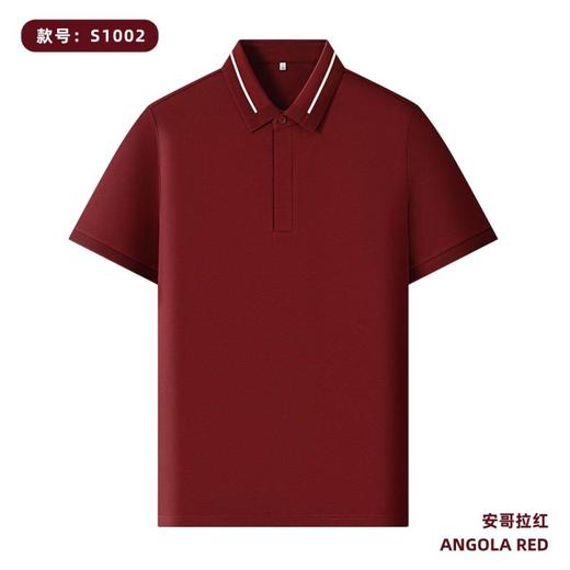 【200g 亚麻大珠地】间色提花二级领隐形织带扣纯色短袖polo衫   ZT-S1002# 商品图9