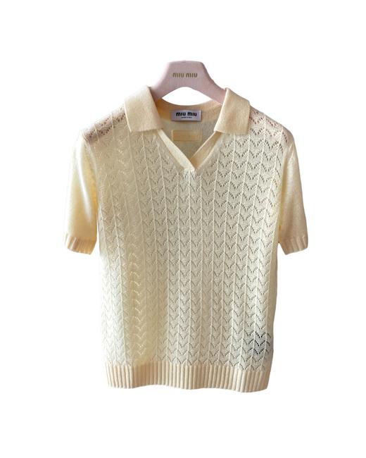 女款羊绒针织短袖POLO衫ji017 商品图0