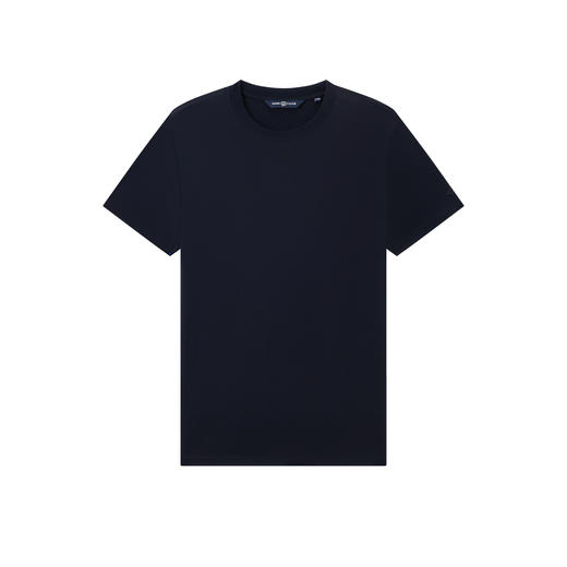 【纯棉】德鲨男装蓝色短袖圆领T恤2026夏新款全棉休闲上衣打底衫 商品图4