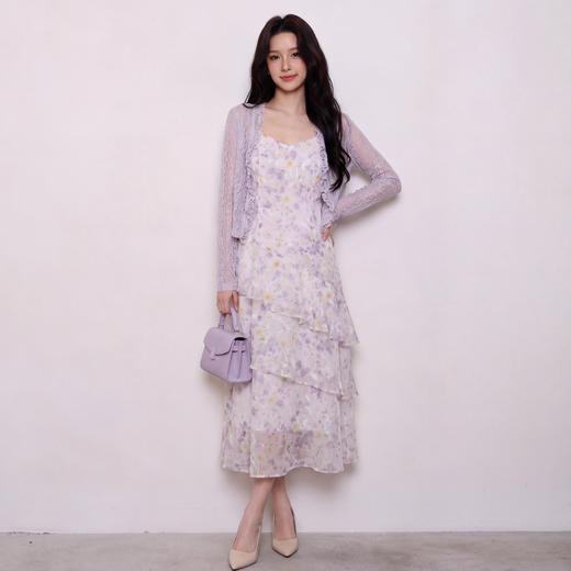 奢姿大码女装2026夏季减龄碎花荷叶边两件套胖妹妹蛋糕连衣裙套装9962960107 商品图3