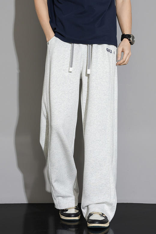 【DYF】大依优型大码男装春季阔腿休闲长裤潮流百搭松紧腰棉质卫裤300斤 商品图5