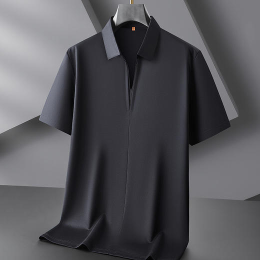 【DDP】大依优型大码男装夏季小V领短袖POLO衫双叠领商务休闲上衣棉质T恤 商品图1