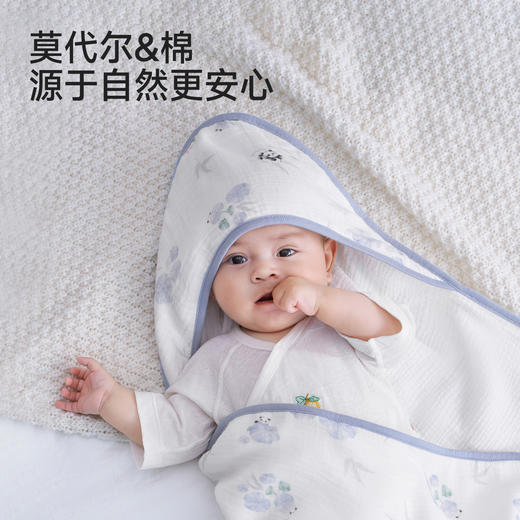 【商场同款】英氏婴儿抱被新生儿包单宝宝春夏莫代尔纱布抱毯新款 商品图1