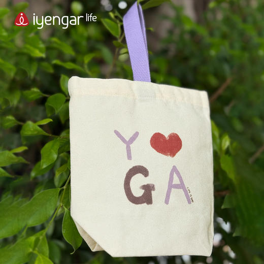 艾扬格 Life F1116 瑜伽手提帆布包 小收纳包 手绘YOGA  实用简约 生活随行 商品图4