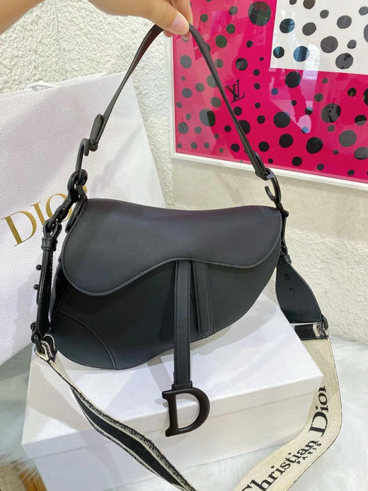 Dior Saddle 中号 box牛皮 so black 马鞍包 商品图0