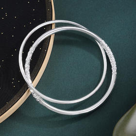 子佩集【浮世清欢】银S9999手镯【WZ003900】两个圈双圈2602