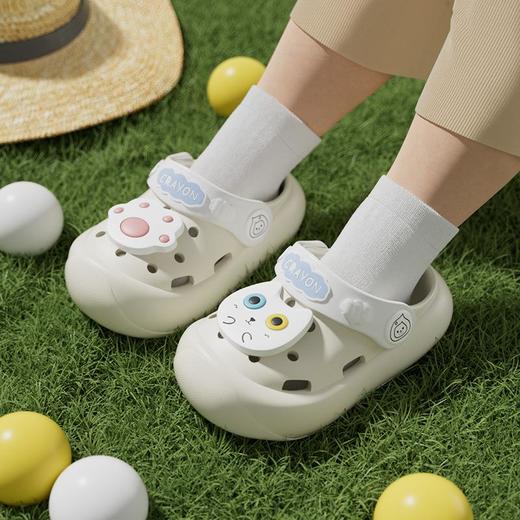 猫咪儿童洞洞鞋宝宝夏室内1-3岁软底防滑透气婴幼儿男女童凉拖鞋130-180★娃娃优选 商品图1