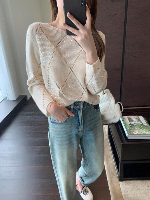 SYJ2501亮片羊毛混纺毛衫 商品图1