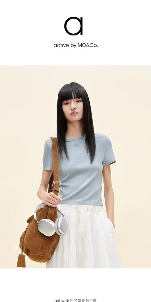 F0327113春夏氛围感糖果色系纯色舒适柔软圆领短袖T恤 商品图5