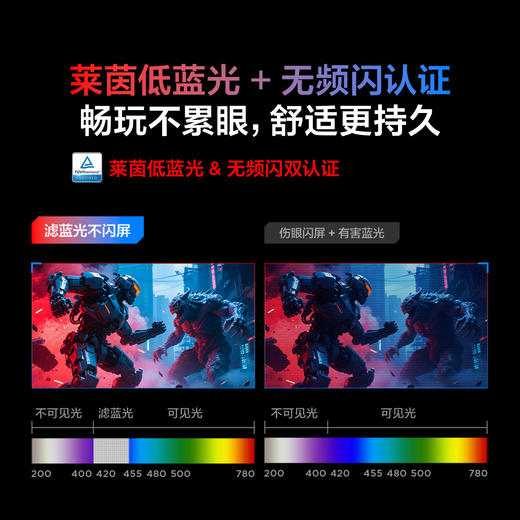 【FFALCON雷鸟】雷鸟27英寸2K180Hz QD-MiniLED电竞高刷显示器 双音响 旋转升降 HDR600 护眼认证 宿舍电脑显示屏Q6 R27Q62 商品图8
