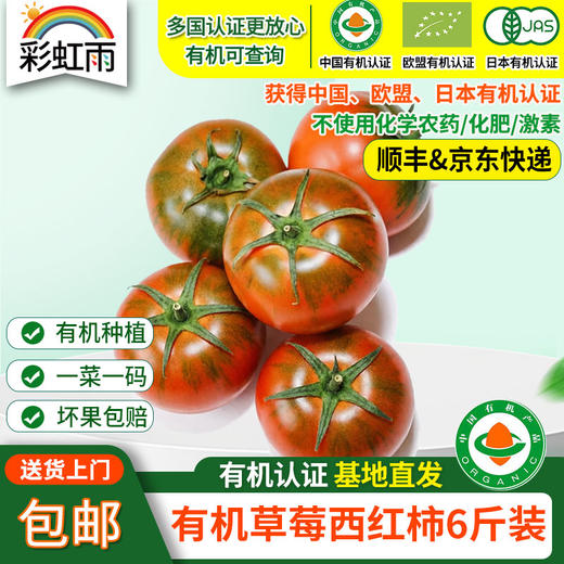 彩虹雨有机蔬菜现摘新鲜草莓西红柿番茄4斤/6斤装欧盟认证全国包邮 商品图8