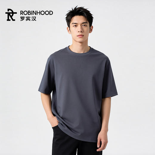 罗宾汉-7A抑菌凉感莱赛尔 丝光棉圆领短袖T恤 商品图5