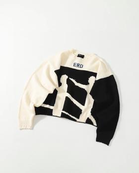 F032719时尚偏短款宽松修身高街手工破坏羊绒情侣款毛衣