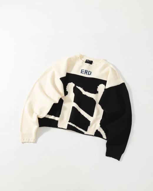 F032719时尚偏短款宽松修身高街手工破坏羊绒情侣款毛衣 商品图0