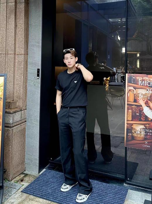 F032737夏季新款双纱精梳棉口袋三角钢标标识圆领短袖T恤 商品图13