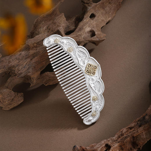 子佩集【凤舞如意】银S999梳子【HSSZ007】原创作品凤凰双色2602 商品图3