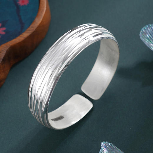 子佩集S999手工银【月汐吻痕】手镯【55031102】原创设计 商品图0