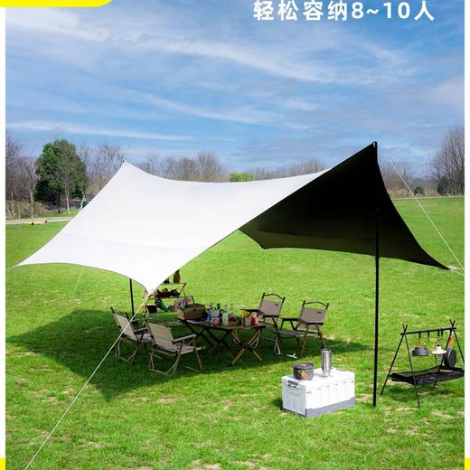 户外露营旅游野炊六角天幕帐篷 加厚防晒防水黑胶天幕 涂银层遮阳棚  露营不怕遮阳天幕 商品图2