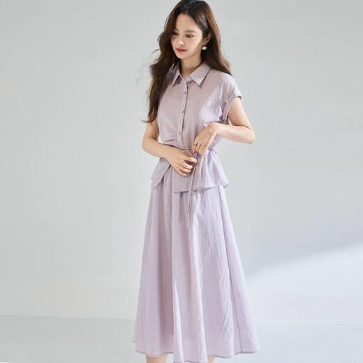 「高货sh」全新升级【铂金会员404/天猫539/差价135】(99506)洛诗琳2026新款醋酸天丝系带上衣高奢半身裙通勤两件套 商品图2