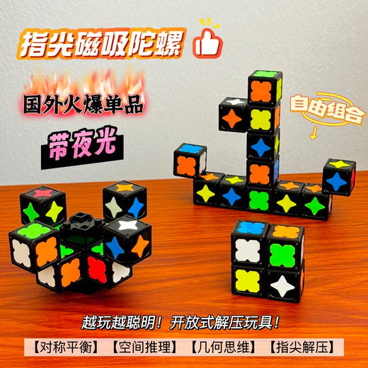 速度开抢❗️29.9💰秒💥 弥鹿同款夜光指尖磁吸陀螺 🔥源头工厂团购价秒杀！强磁拼接 自由组合 太火爆~ 开放性玩具让娃越玩越聪明~ 商品图0